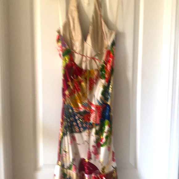 Sue Wong Nocturne sz 8, NWOT, silk, gold, sequined mermaid halter gown, tie back - Picture 6 of 9